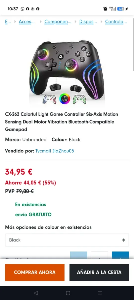 Mando Bluetooth PC , Nintendo y Android Nuevo