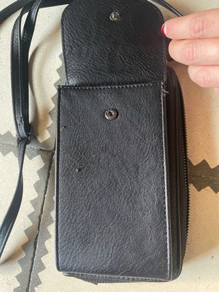 Monedero y porta móvil colgante negro