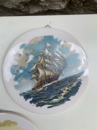 Set 3 Piatti Ceramica Inglese Vintage