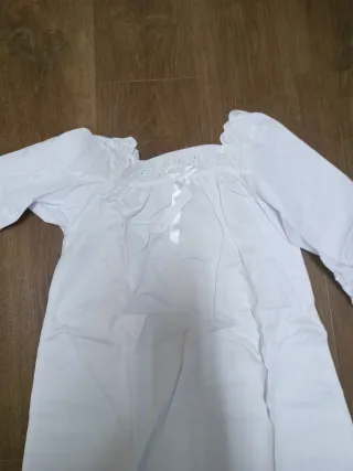 Bata de noche retro blanca talla única. 