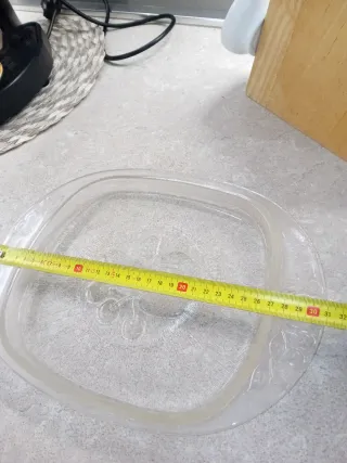 Vassoio in vetro con decoro