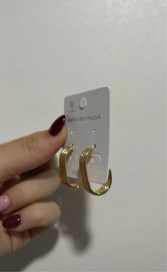 Pendientes KSK Aro Acero Inoxidable Dorado 2x5