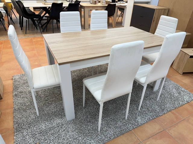 Mesa Comedor Nórdica 140cm Madera Blanca