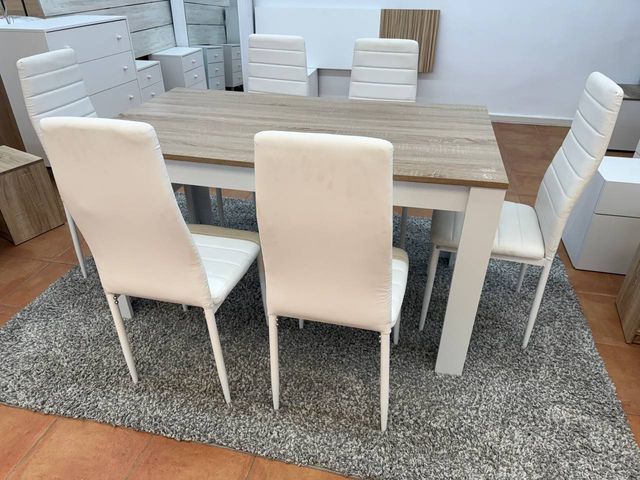 Mesa Comedor Nórdica 140cm Madera Blanca