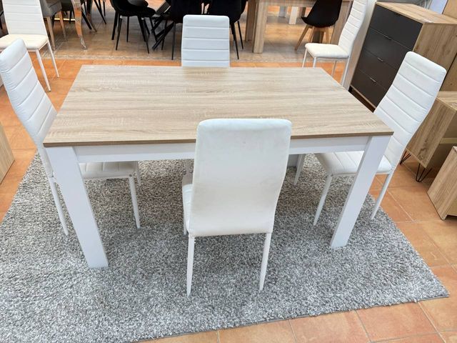 Mesa Comedor Nórdica 140cm Madera Blanca