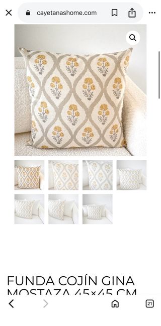 2 Fundas Cojín Gina Mostaza 45x45