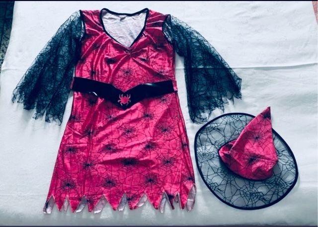 Disfraz Bruja Halloween Rosa y Negro