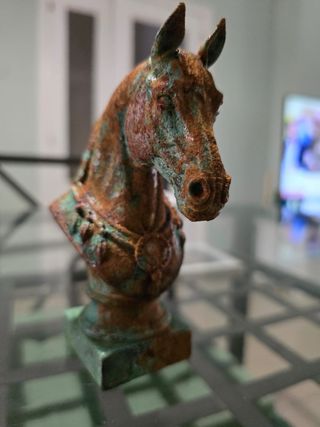 Busto caballo estilo bronce envejecido 3D