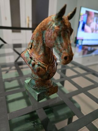 Busto caballo estilo bronce envejecido 3D