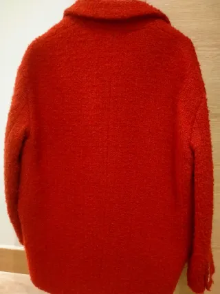 Abrigo tweed rojo Maje Talla 36