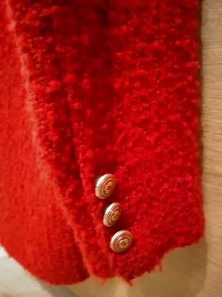 Abrigo tweed rojo Maje Talla 36