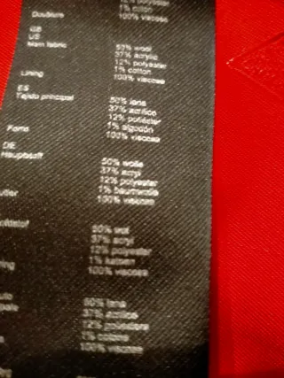 Abrigo tweed rojo Maje Talla 36