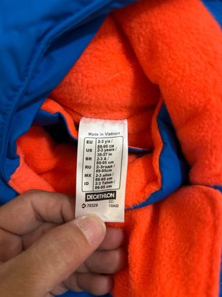 Mono Nieve Niño Azul Naranja