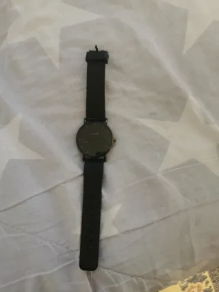 Reloj Geneva Unisex Negro y Plateado