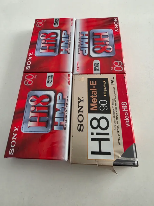 Lote 4 cintas Sony Hi8 Metal-E