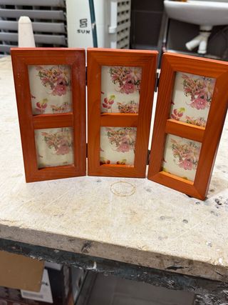 Marco de fotos tríptico naranja