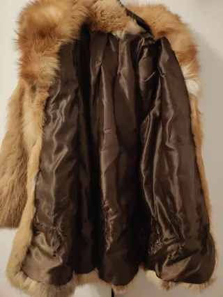 Abrigo de piel natural de zorro rojo