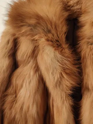 Abrigo de piel natural de zorro rojo