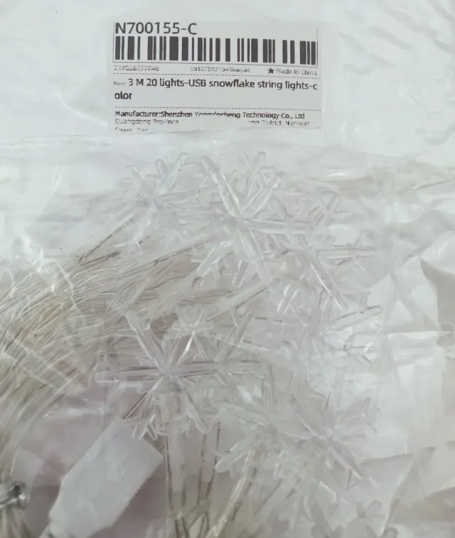 Ghirlanda luminosa LED a fiocco di neve LED multicolore USB