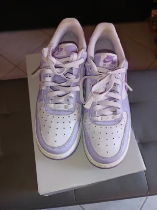 Nike Air Force 1 Donna Viola Bianco