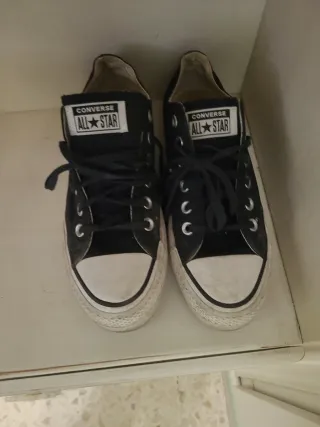 Converse All Star negras suela gruesa T37
