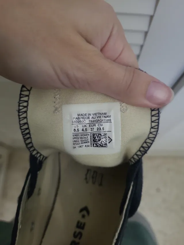 Converse All Star negras suela gruesa T37