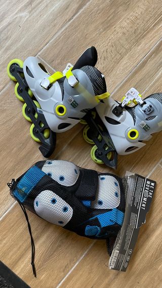 Patines 4 Ruedas Niño + Protectores Talla 30-32