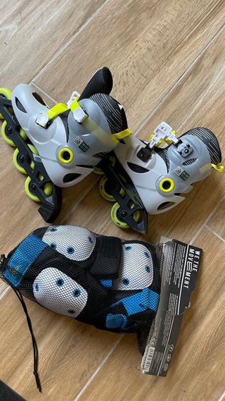 Patines 4 Ruedas Niño + Protectores Talla 30-32