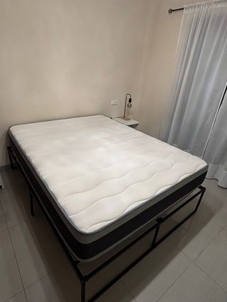 Estructura cama metal + colchón Cecotec