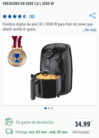 Freidora de aire SilverCrest