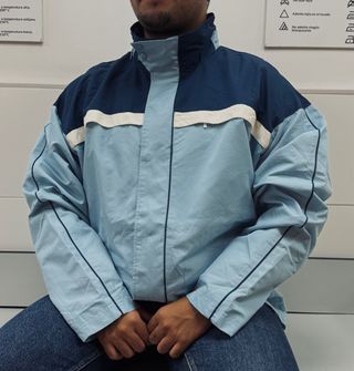 Chaqueta Adidas Vintage Azul y Blanca