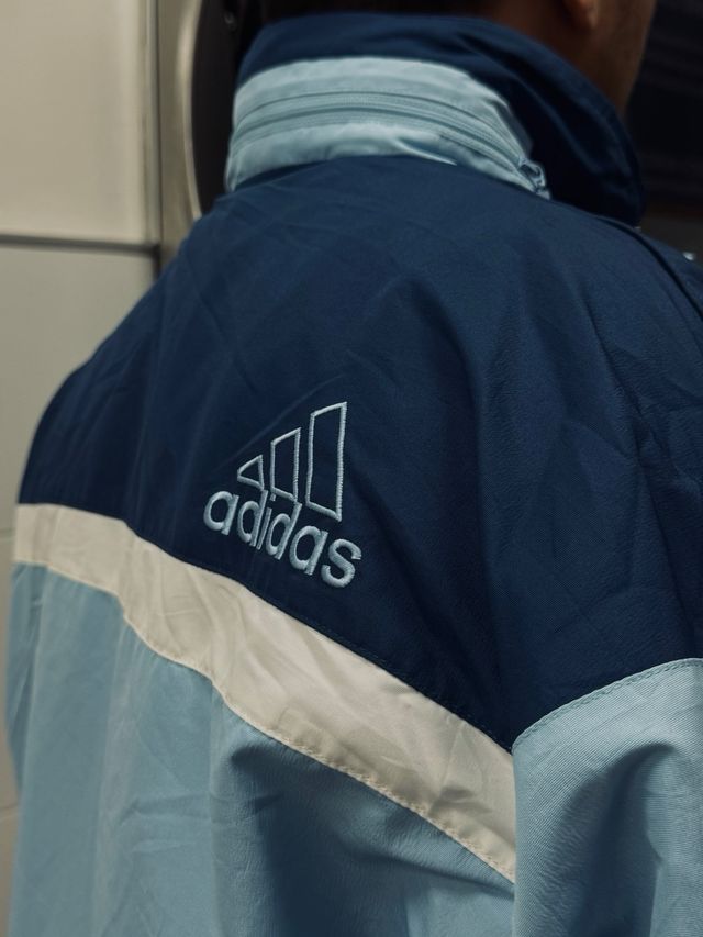 Chaqueta Adidas Vintage Azul y Blanca