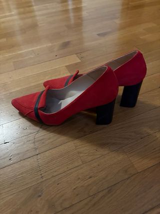 Zapatos tacón rojos talla 42