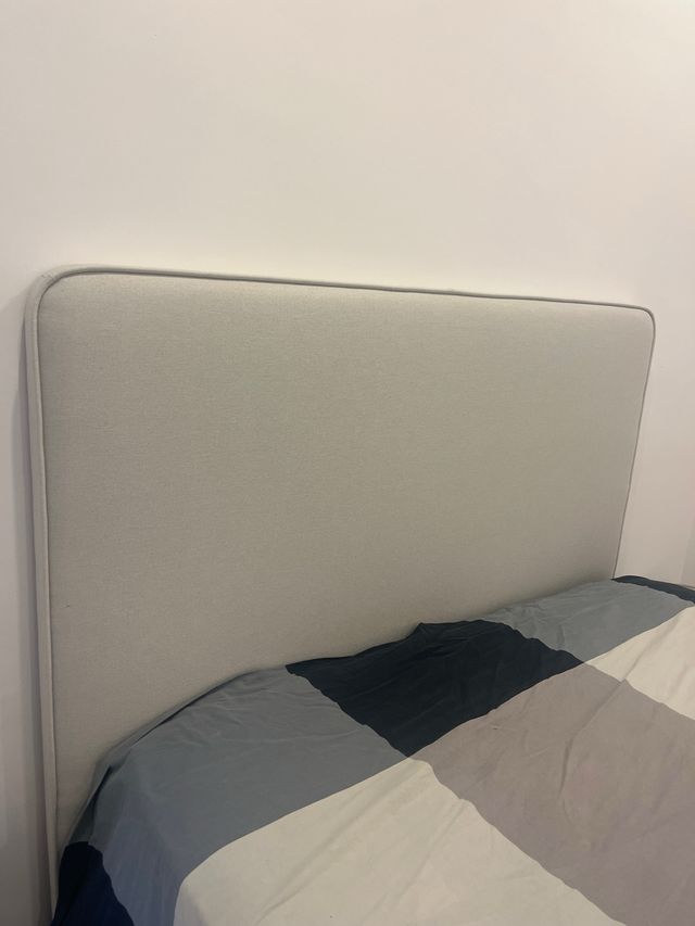 Cabezal Cama Matrimonio Gris Claro