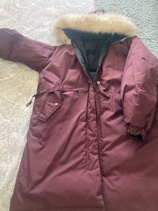 Abrigo reversible Zara negro interior pluma