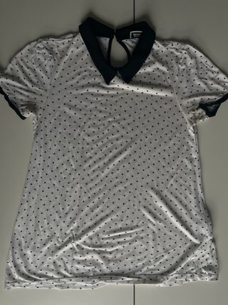 Camiseta Pimkie lunares cuello Peter Pan