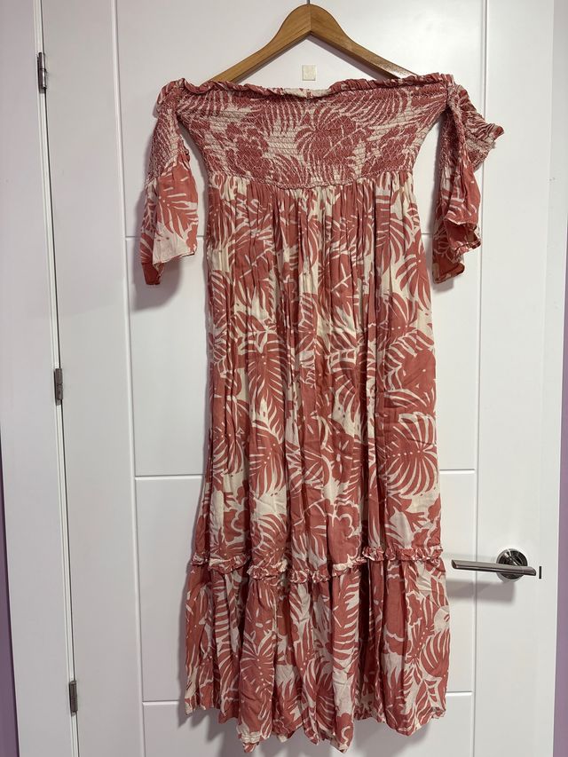 Vestido Verano Boho Estampado Hojas