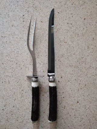 Set posate coltello e forchettone acciaio inox