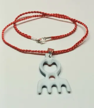 Colgante Sargadelos con cordón trenzado y plata