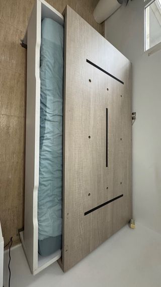 Cama individual con cama supletoria con cajones