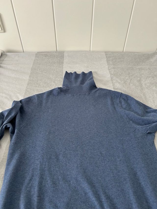 Jersey azul cuello alto Massimo Dutti Cashmere