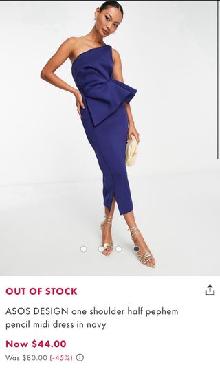 Vestido ASOS azul marino talla 38 NUEVO