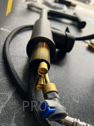 Grifo cocina extraíble Inox giratorio 360° negro