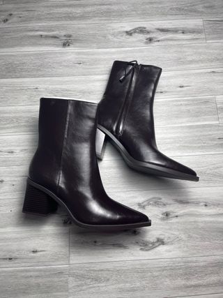 Botín Tacón Ancho Zara Negro