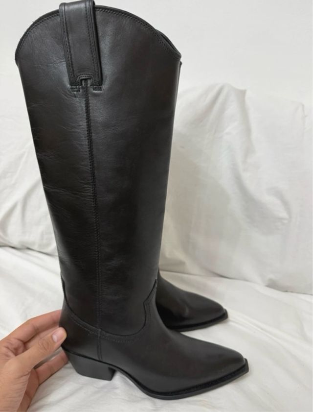 Botas cowboy piel Zara talla 36