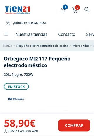 Horno Orbegozo MI-2117 Negro
