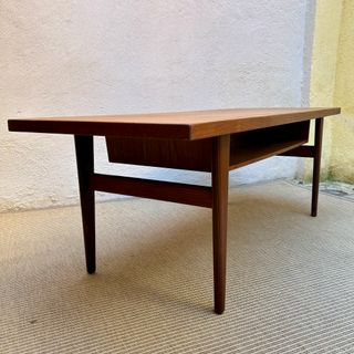 Mesa Centro Mid Century Madera y Cristal