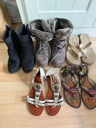 Lote 7 pares zapatos de mujer 