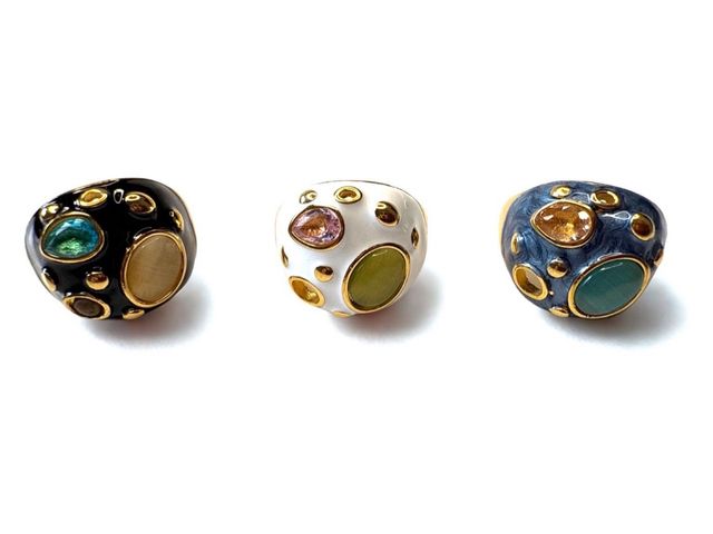 Conjunto de 3 Anillos con Piedras