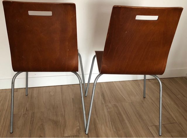 Sillas de salón madera y metal (2 unidades)